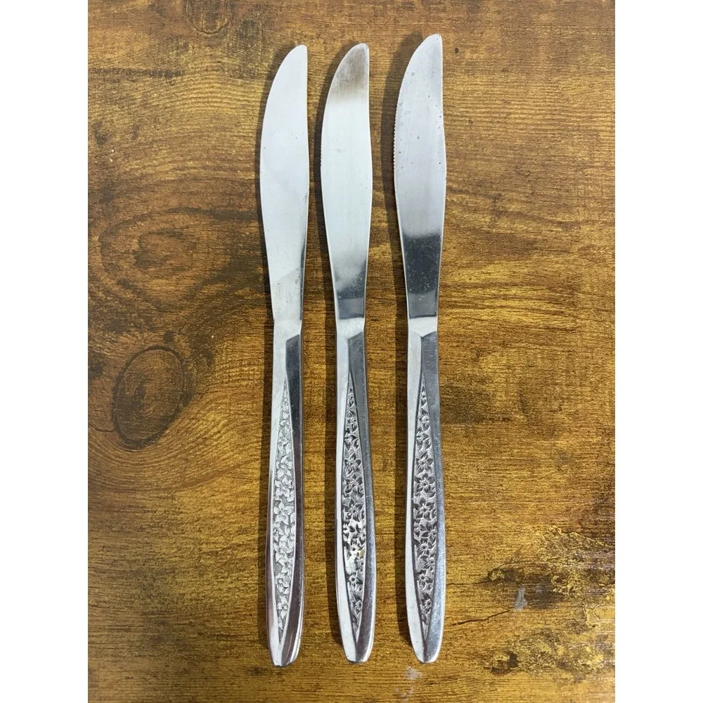 customcraft stainless knife Lot Of 3 Knives Vintage Cottage Core Dinner